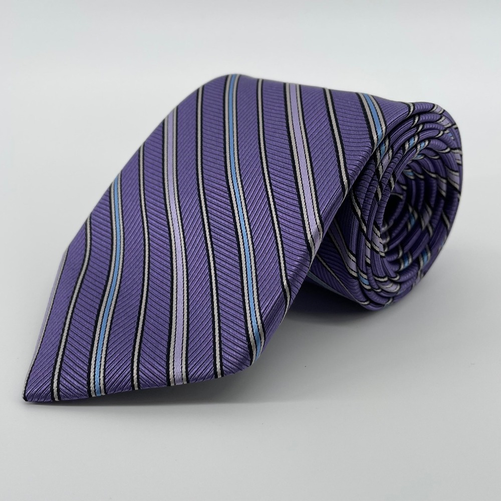 Brooks Brothers 346 Men's Purple Striped Silk Necktie Business Formal Tie NEW